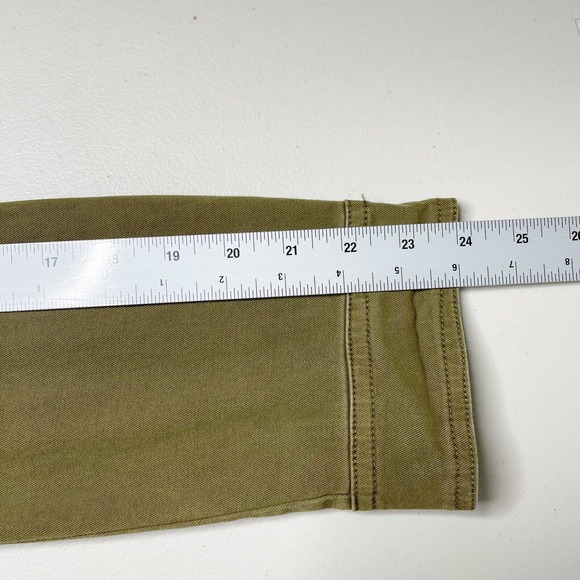 Sanctuary Street Smart Denim Utility Jacket Sz L Green Belted Collared Pockets - Picture 9 of 11